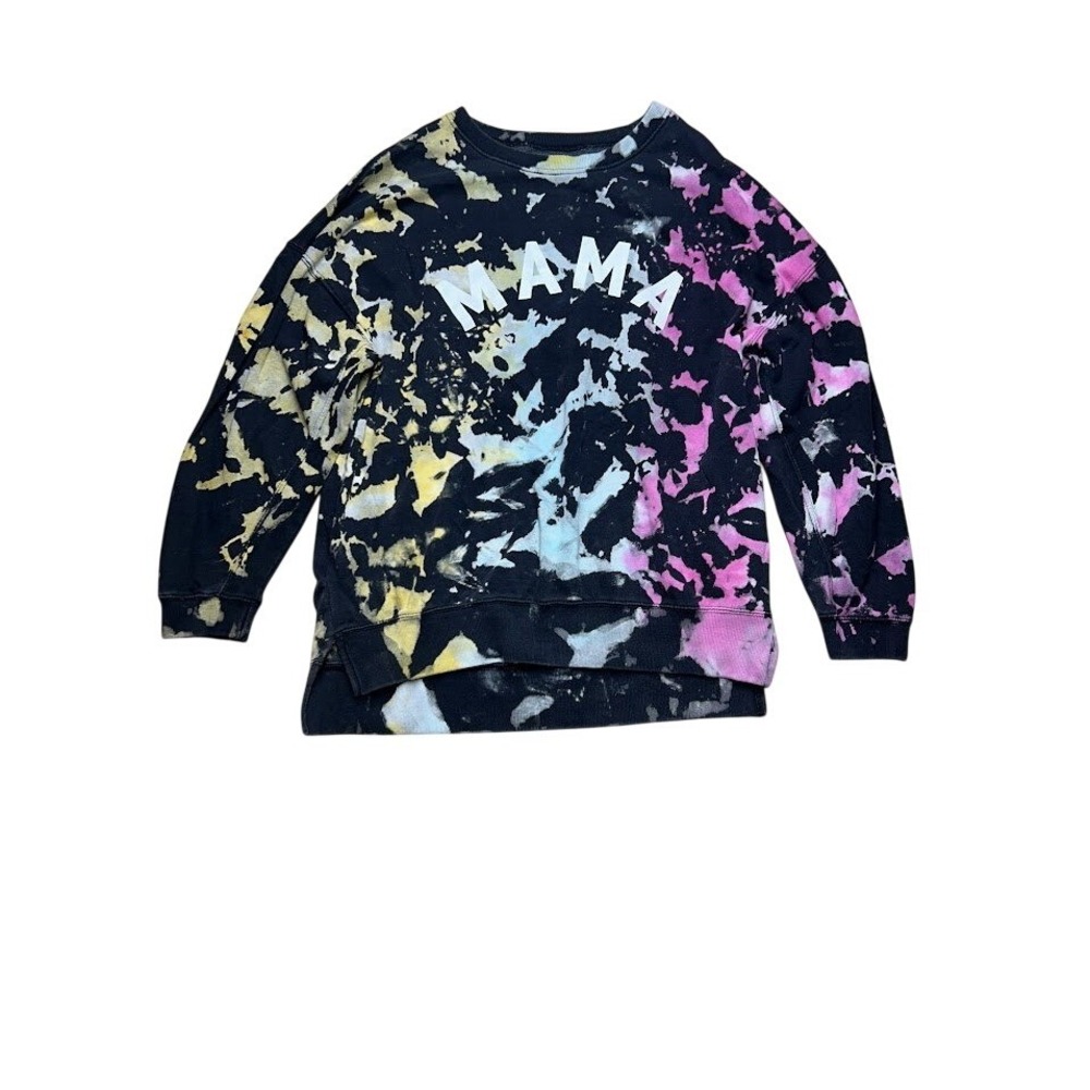 Like Love Mama Tie Dye Sweatshirt 3XL Black Pink Yellow Oversized Pullover